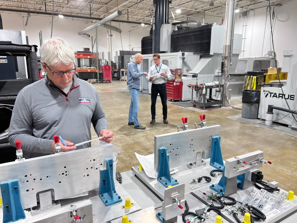 Worker in Prefix CNC machining center